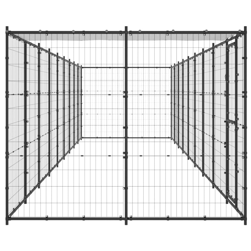 Load image into Gallery viewer, VidaXL Hondenkennel met dak 21,78 m² staal
