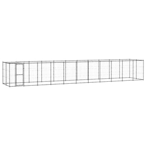 VidaXL Hondenkennel met dak 26,62 m² staal