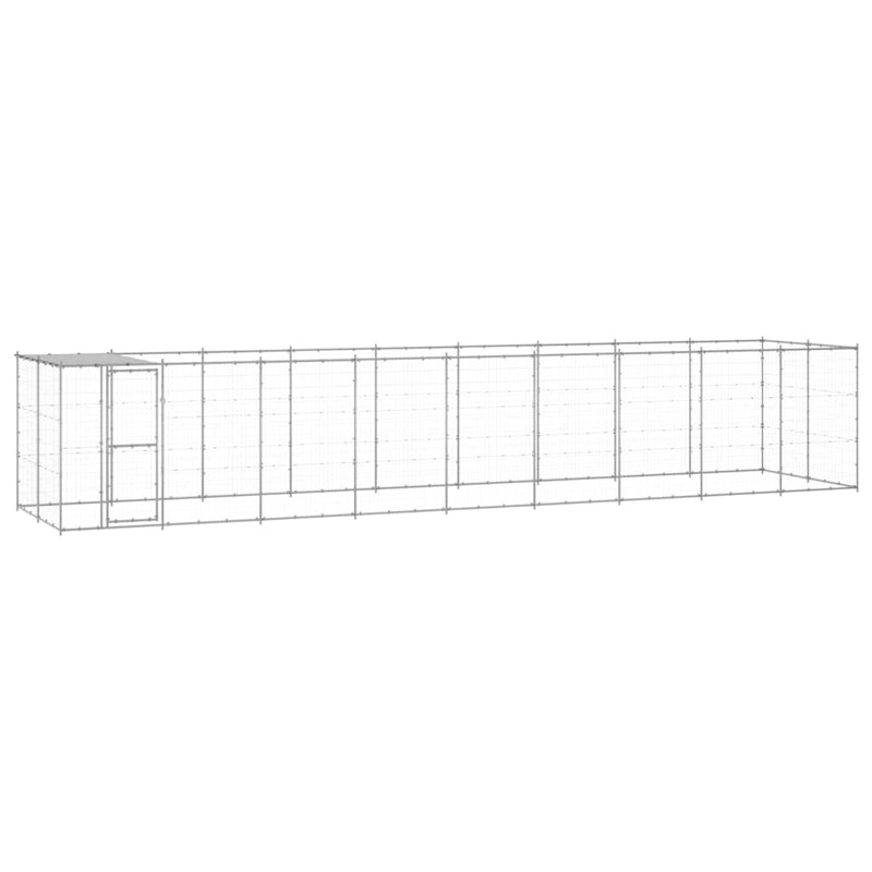 Load image into Gallery viewer, VidaXL Hondenkennel met dak 21,78 m² gegalvaniseerd staal
