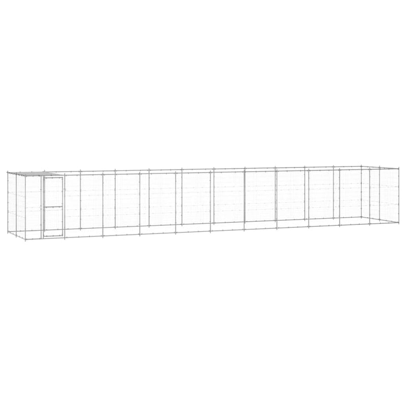 Load image into Gallery viewer, VidaXL Hondenkennel met dak 26,62 m² gegalvaniseerd staal
