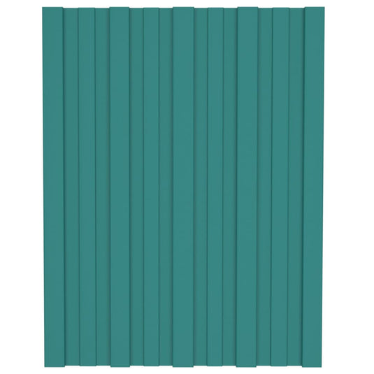 VidaXL Dakpanelen 12 st 60x45 cm gegalvaniseerd staal groen