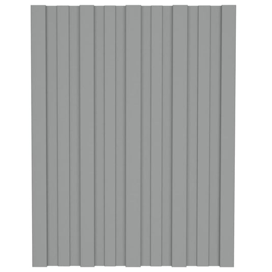 VidaXL Dakpanelen 12 st 60x45 cm gegalvaniseerd staal grijs