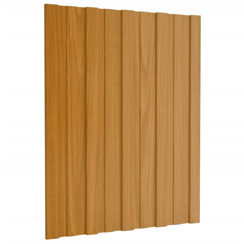 Load image into Gallery viewer, VidaXL Dakpanelen 12 st 60x45 cm gegalvaniseerd staal lichthoutkleurig
