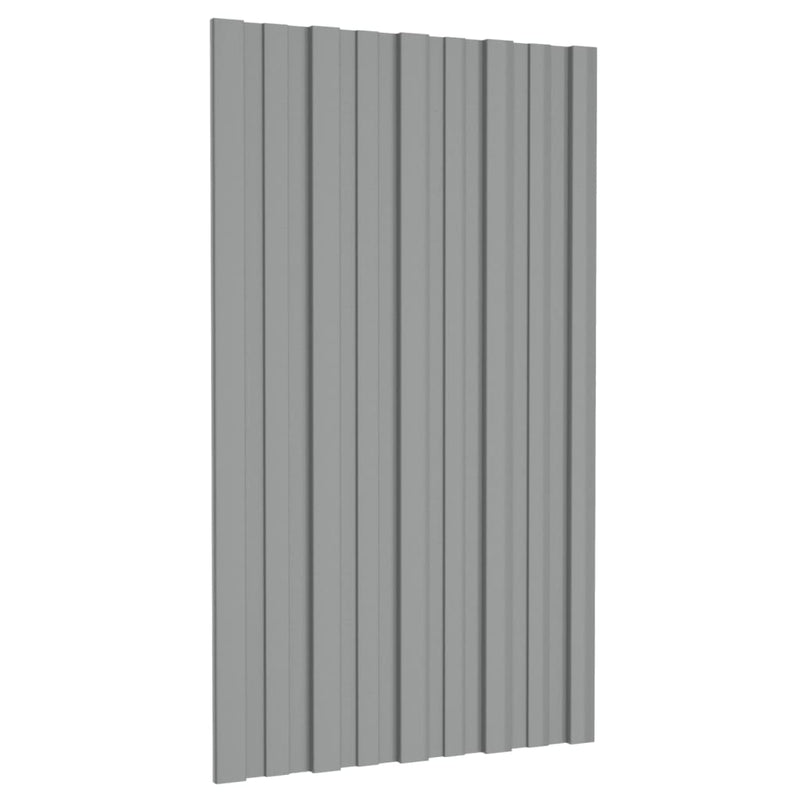 Load image into Gallery viewer, VidaXL Dakpanelen 12 st 80x45 cm gegalvaniseerd staal grijs

