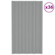VidaXL Dakpanelen 36 st 80x45 cm gegalvaniseerd staal grijs