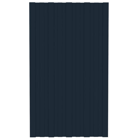 VidaXL Dakpanelen 12 st 80x45 cm gegalvaniseerd staal antracietkleurig