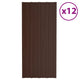 Vidaxl dakpanelen 12 st 100x45 cm gegalvaniseerd staal bruin