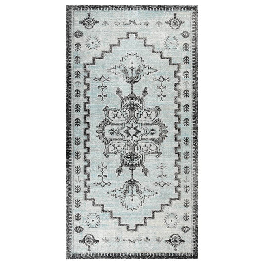 VidaXL Buitenkleed platgeweven 80x150 cm groen en grijs