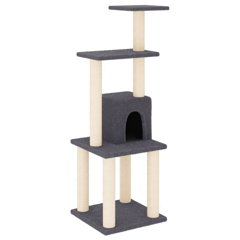 Load image into Gallery viewer, Vidaxl kattenkrabpaal met sisal krabpalen 105 cm donkergrijs
