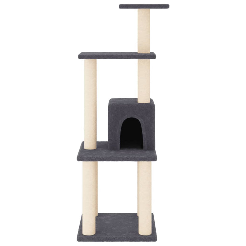 Load image into Gallery viewer, Vidaxl kattenkrabpaal met sisal krabpalen 105 cm donkergrijs
