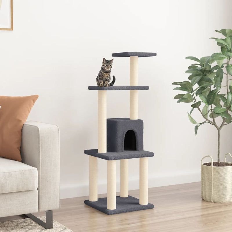Load image into Gallery viewer, Vidaxl kattenkrabpaal met sisal krabpalen 105 cm donkergrijs
