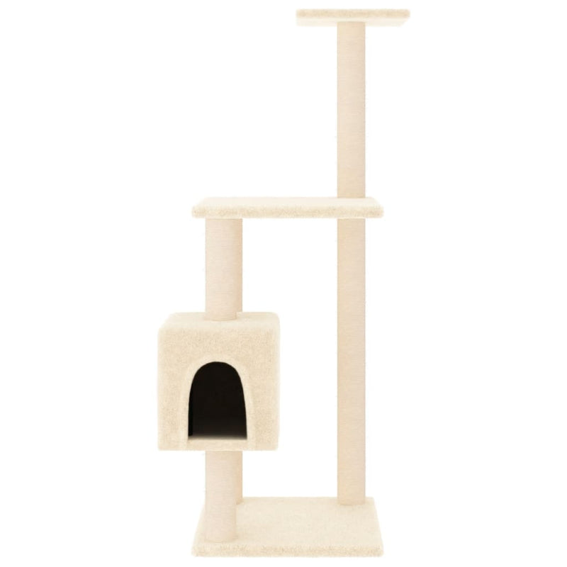 Chargez l'image dans la visionneuse de la galerie, Vidaxl kattenkrabpaal met sisal krabpalen 104 cm crèmekleurig
