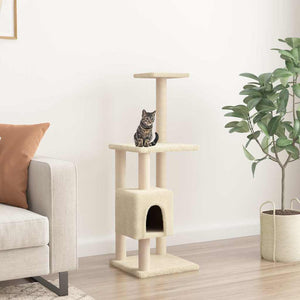 Vidaxl kattenkrabpaal met sisal krabpalen 104 cm crèmekleurig
