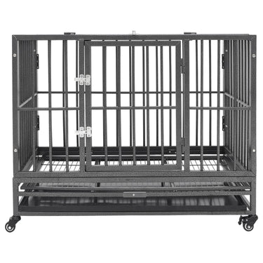 Vidaxl hondenbench met wielen 102x72x85 cm staal