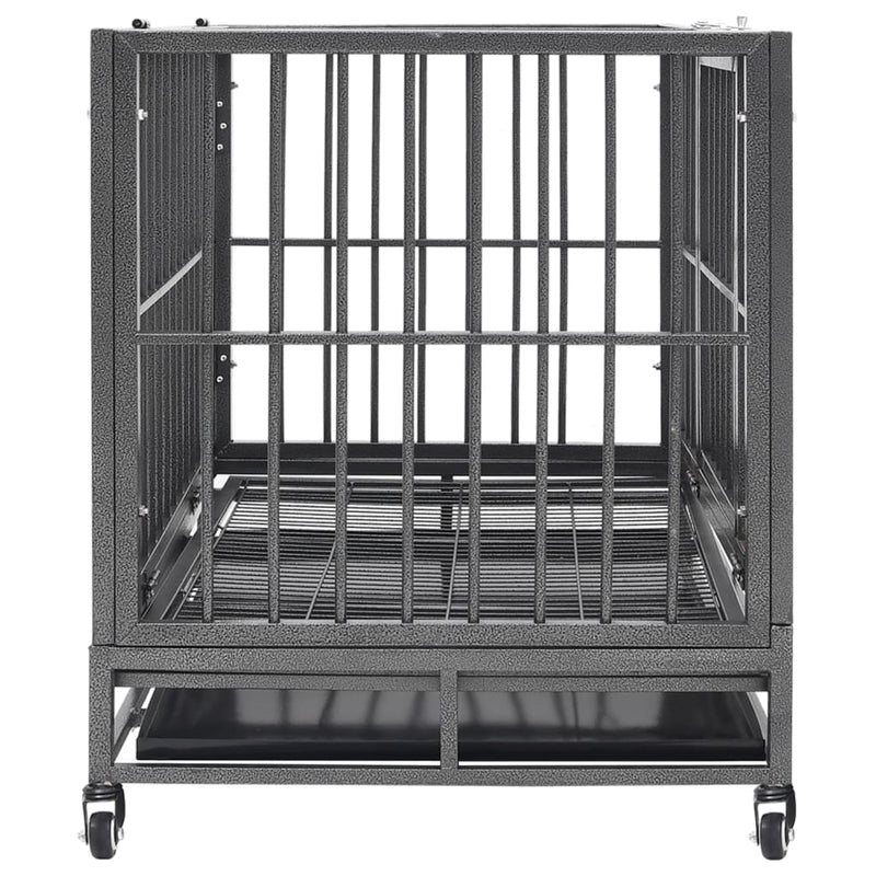 Load image into Gallery viewer, Vidaxl hondenbench met wielen 102x72x85 cm staal
