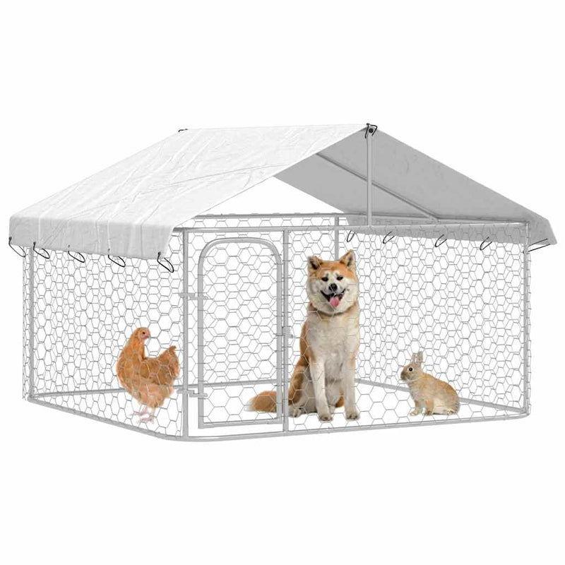 Load image into Gallery viewer, Vidaxl hondenkennel voor buiten met dak 200x200x150 cm
