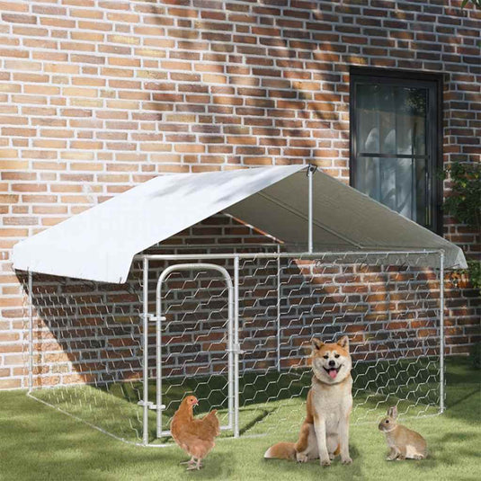 Vidaxl hondenkennel voor buiten met dak 200x200x150 cm