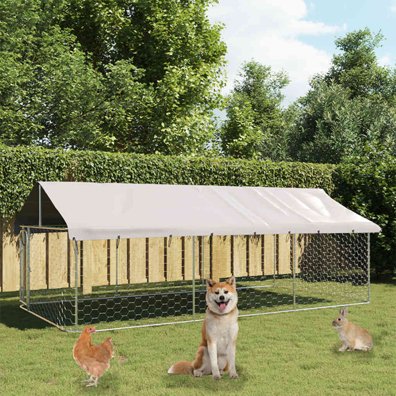 Load image into Gallery viewer, Vidaxl hondenkennel voor buiten met dak 400x200x150 cm
