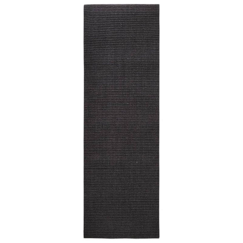 Load image into Gallery viewer, Vidaxl vloerkleed 80x250 cm natuurlijk sisal zwart
