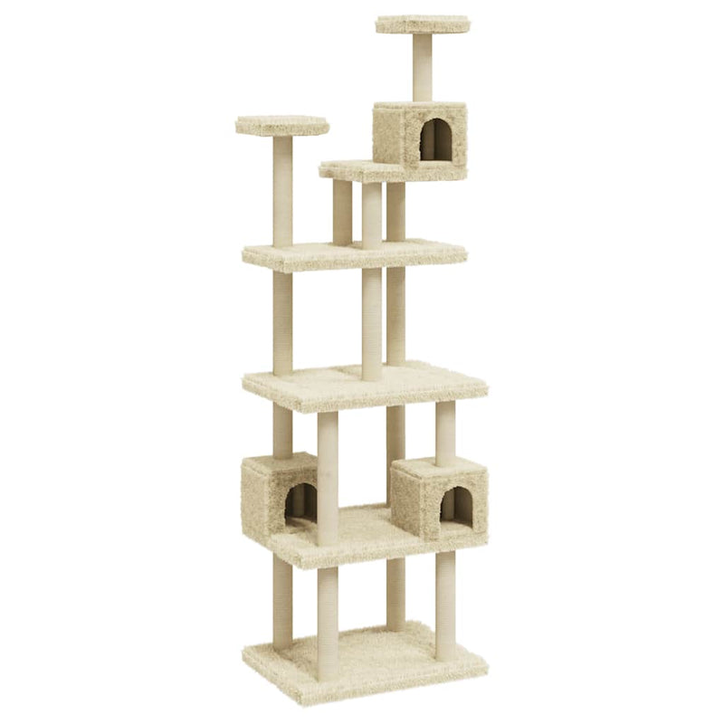 Load image into Gallery viewer, Vidaxl kattenmeubel met sisal krabpalen 188 cm crèmekleurig
