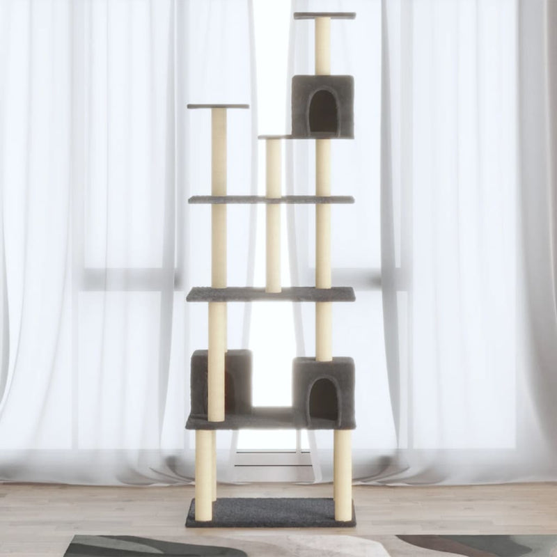 Load image into Gallery viewer, Vidaxl kattenmeubel met sisal krabpalen 188 cm donkergrijs
