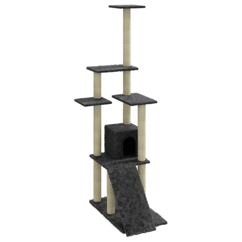Load image into Gallery viewer, Vidaxl kattenmeubel met sisal krabpalen 155 cm donkergrijs
