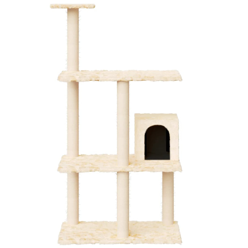 Load image into Gallery viewer, Vidaxl kattenmeubel met sisal krabpalen 119 cm crèmekleurig
