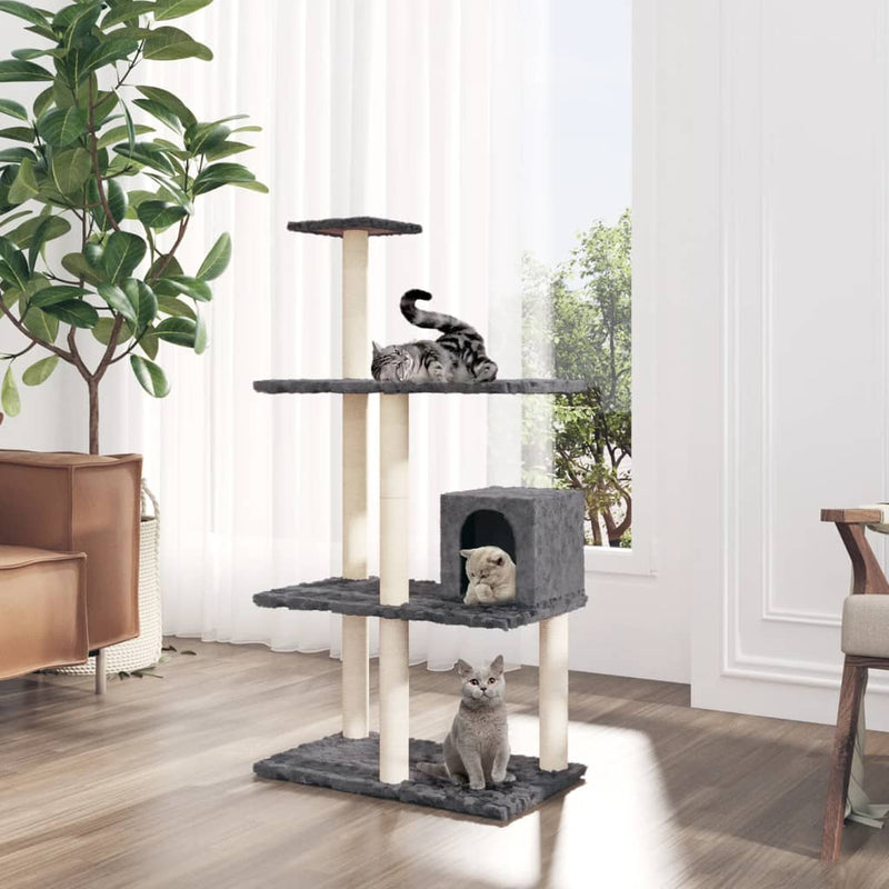 Load image into Gallery viewer, Vidaxl kattenmeubel met sisal krabpalen 119 cm donkergrijs
