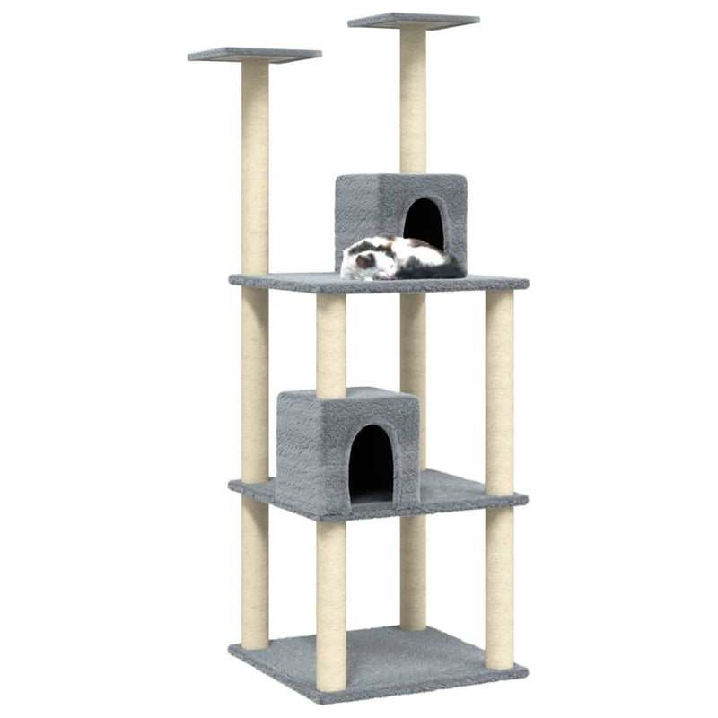 Load image into Gallery viewer, Vidaxl kattenmeubel met sisal krabpalen 141 cm lichtgrijs
