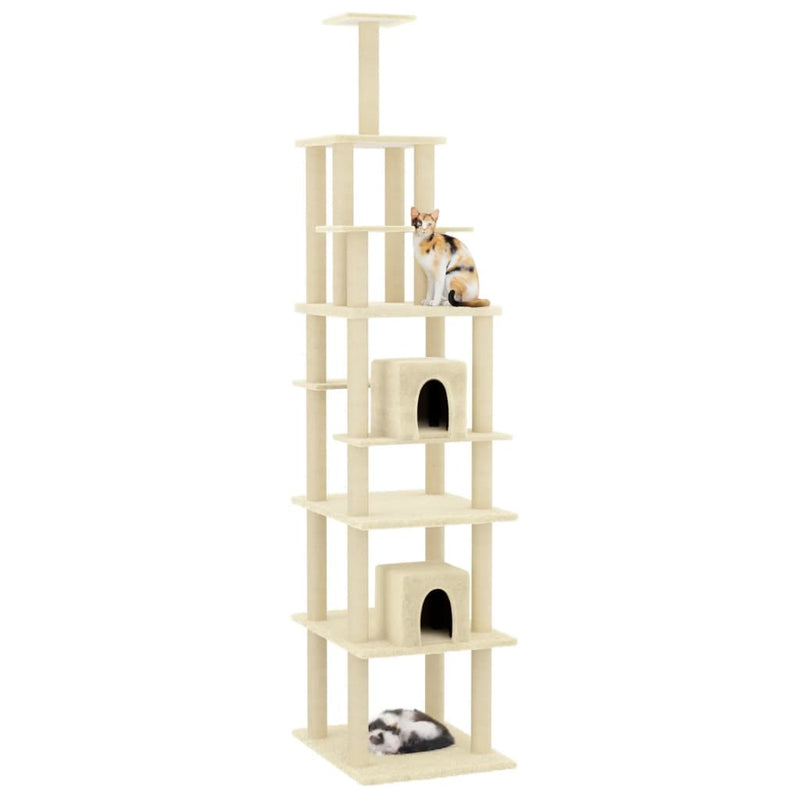 Load image into Gallery viewer, VidaXL Kattenmeubel met sisal krabpalen 216 cm crèmekleurig
