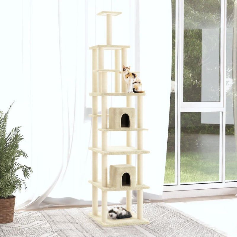 Load image into Gallery viewer, VidaXL Kattenmeubel met sisal krabpalen 216 cm crèmekleurig
