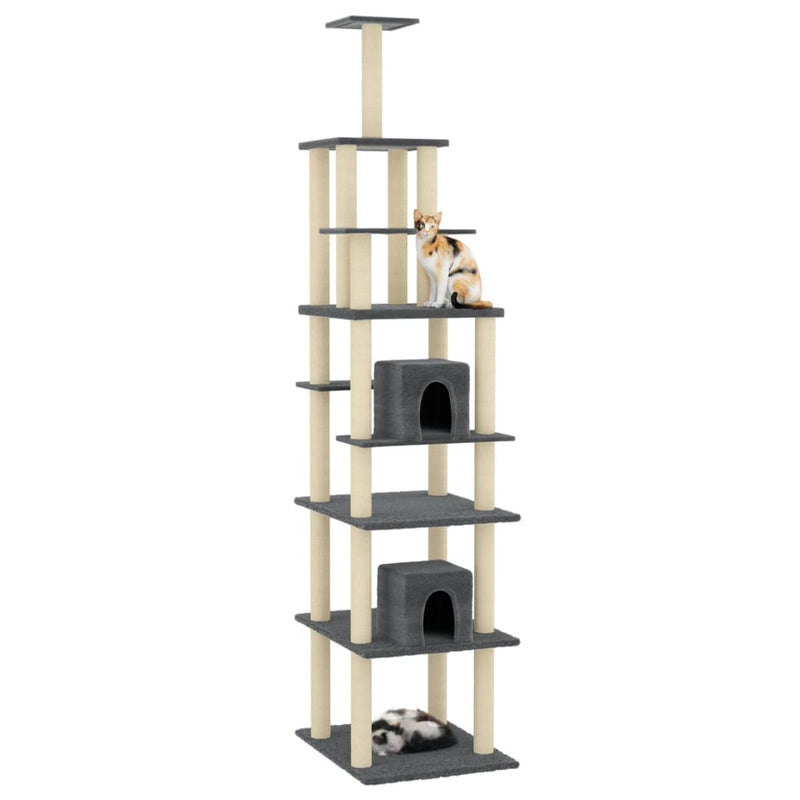 Load image into Gallery viewer, Vidaxl kattenmeubel met sisal krabpalen 216 cm donkergrijs
