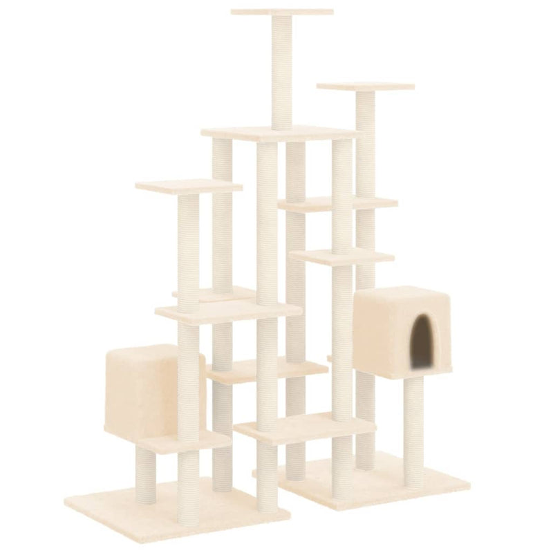 Load image into Gallery viewer, VidaXL Kattenmeubel met sisal krabpalen 145 cm crèmekleurig
