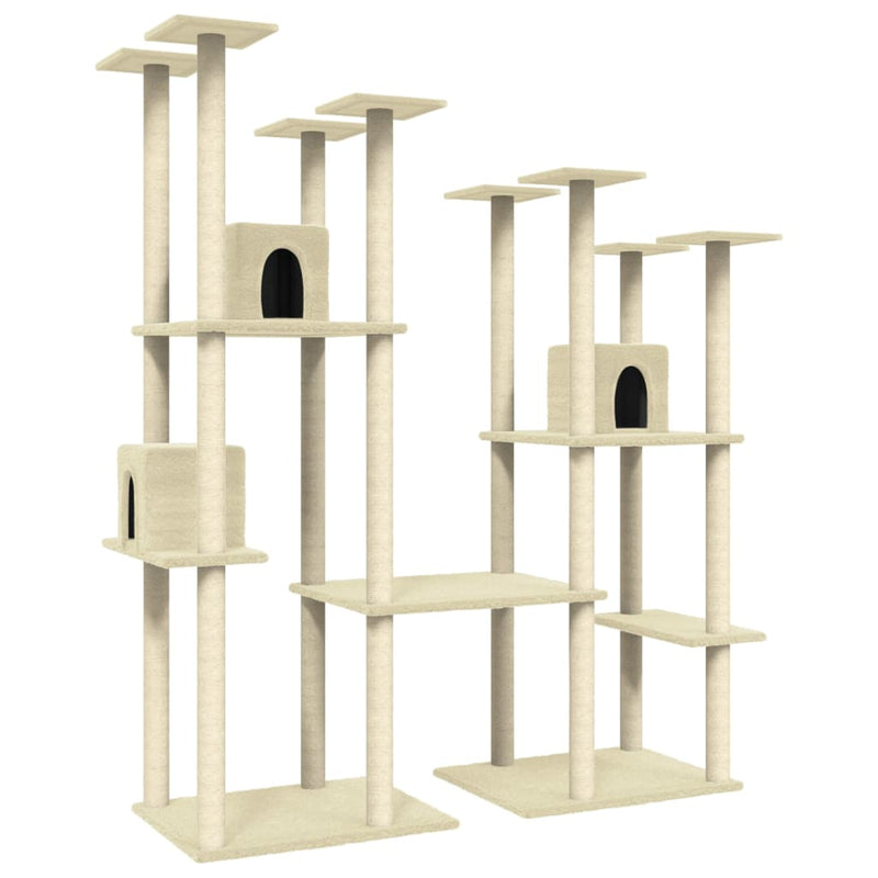 Load image into Gallery viewer, Vidaxl kattenmeubel met sisal krabpalen 174 cm crèmekleurig
