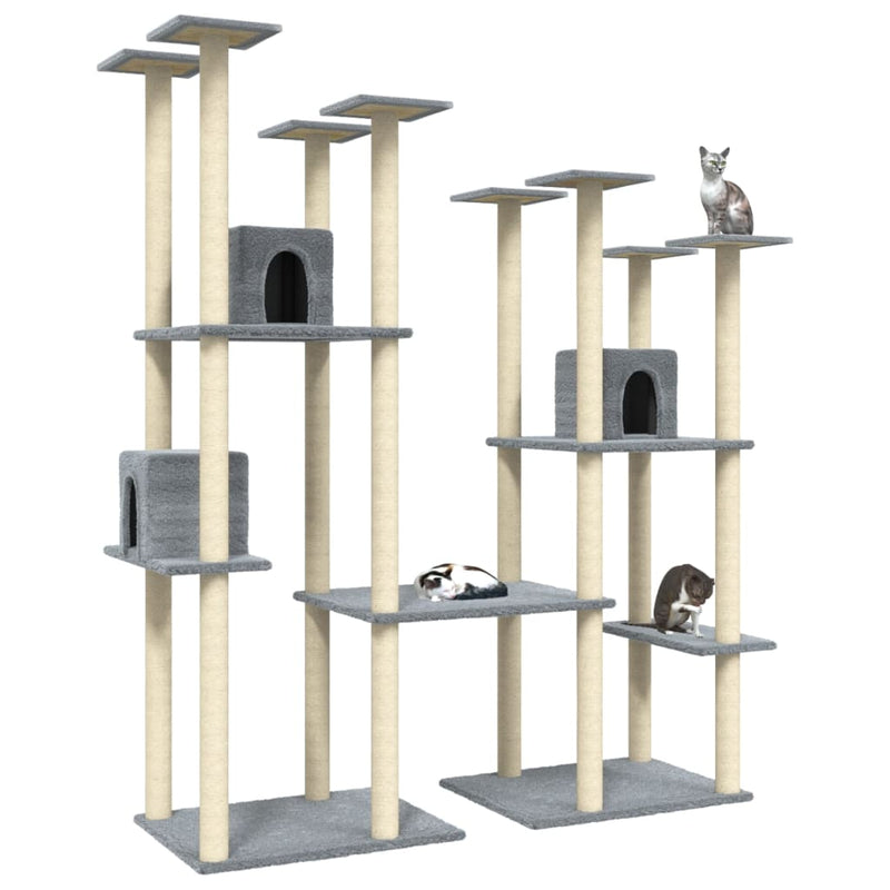 Load image into Gallery viewer, Vidaxl kattenmeubel met sisal krabpalen 174 cm lichtgrijs
