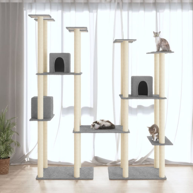 Load image into Gallery viewer, Vidaxl kattenmeubel met sisal krabpalen 174 cm lichtgrijs
