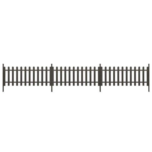 Vidaxl hek met palen 3 st 614x80 cm hkc