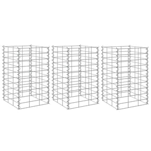Vidaxl gabion plantenbakken 3 st verhoogd 30x30x50 cm ijzer