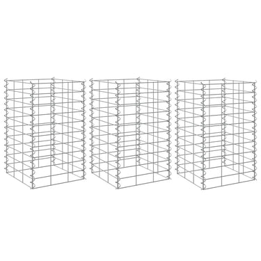 Vidaxl gabion plantenbakken 3 st verhoogd 30x30x50 cm ijzer