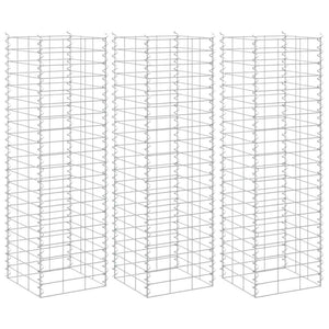 Vidaxl schanskorf plantenbakken 3 st verhoogd 30x30x100 cm ijzer