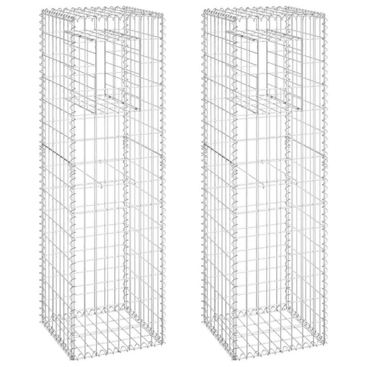 Vidaxl schanskorf palen 2 st 40x40x140 cm ijzer