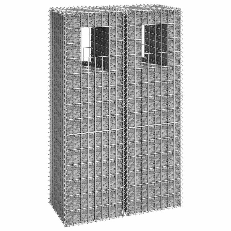 Load image into Gallery viewer, Vidaxl schanskorf palen 2 st 40x40x140 cm ijzer
