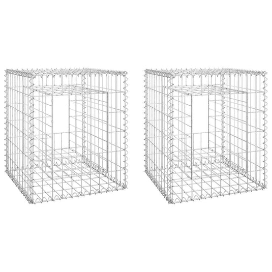 Vidaxl schanskorf palen 2 st 50x50x60 cm ijzer