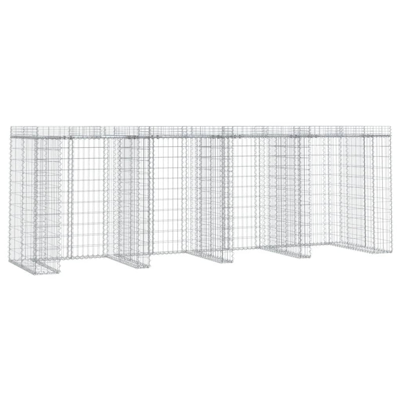 Load image into Gallery viewer, VidaXL Schanskorf voor vuilnisbak 350x91x120 cm gegalvaniseerd ijzer
