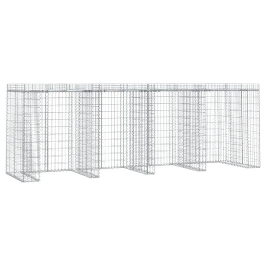 VidaXL Schanskorf voor vuilnisbak 350x91x120 cm gegalvaniseerd ijzer