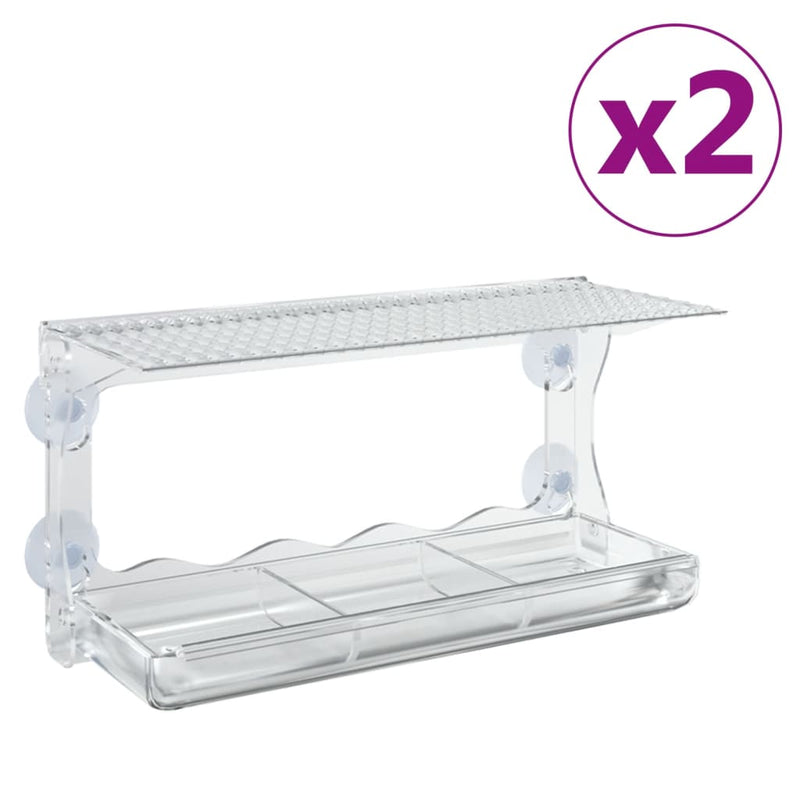 Load image into Gallery viewer, Vidaxl vogelvoederbakken voor raam 2 st 30x12x15 cm acryl
