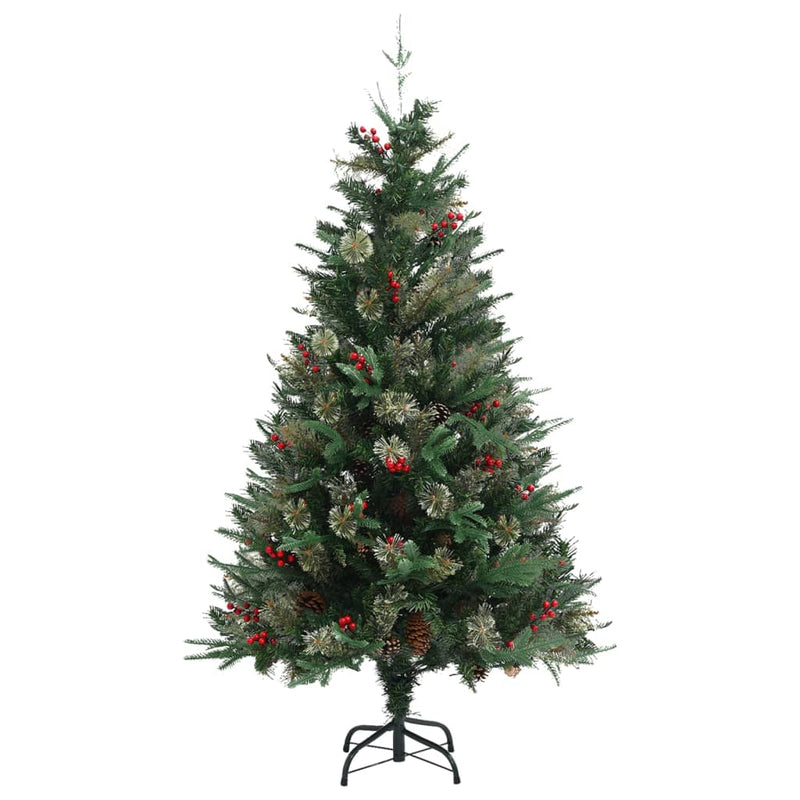 Afbeelding laden in galerijviewer, Vidaxl kerstboom met dennenappels 150 cm pvc en pe groen
