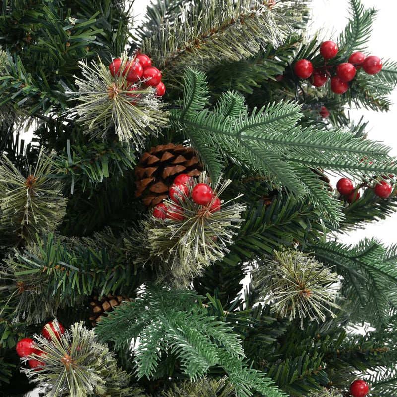 Afbeelding laden in galerijviewer, Vidaxl kerstboom met dennenappels 150 cm pvc en pe groen
