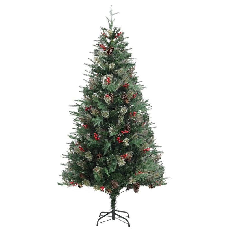 Load image into Gallery viewer, Vidaxl kerstboom met dennenappels 225 cm pvc en pe groen
