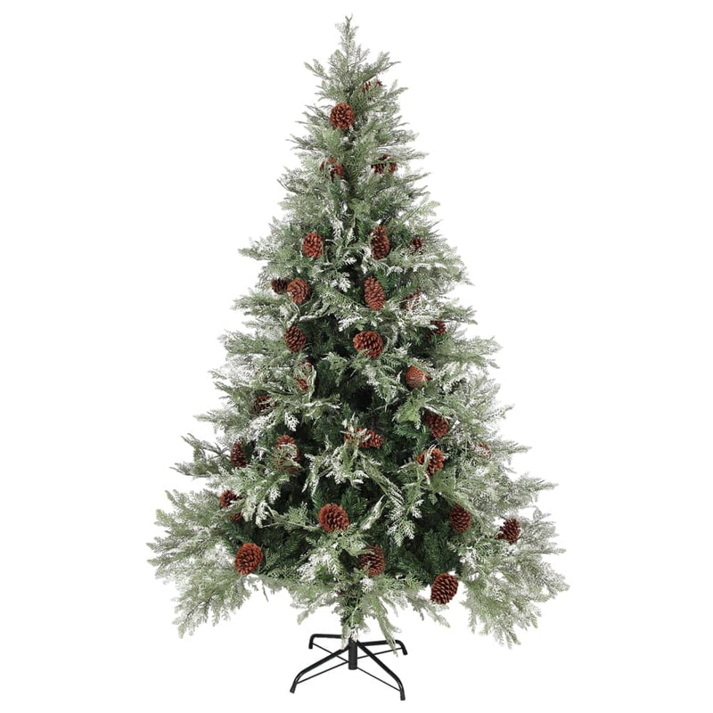 Load image into Gallery viewer, Vidaxl kerstboom met dennenappels 120 cm pvc en pe groen en wit
